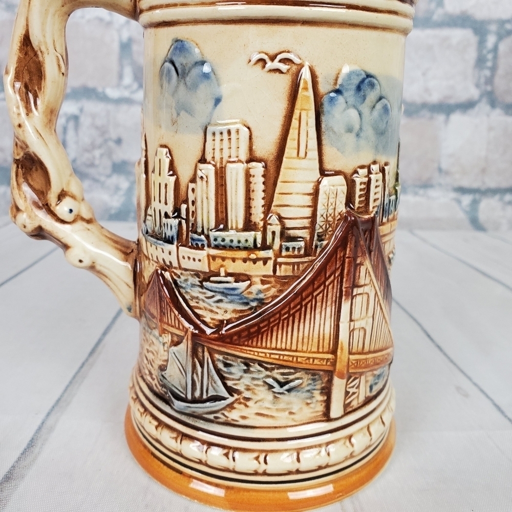 Vintage San  Francisco Beer Stein Cable Car - Picture 5 of 15